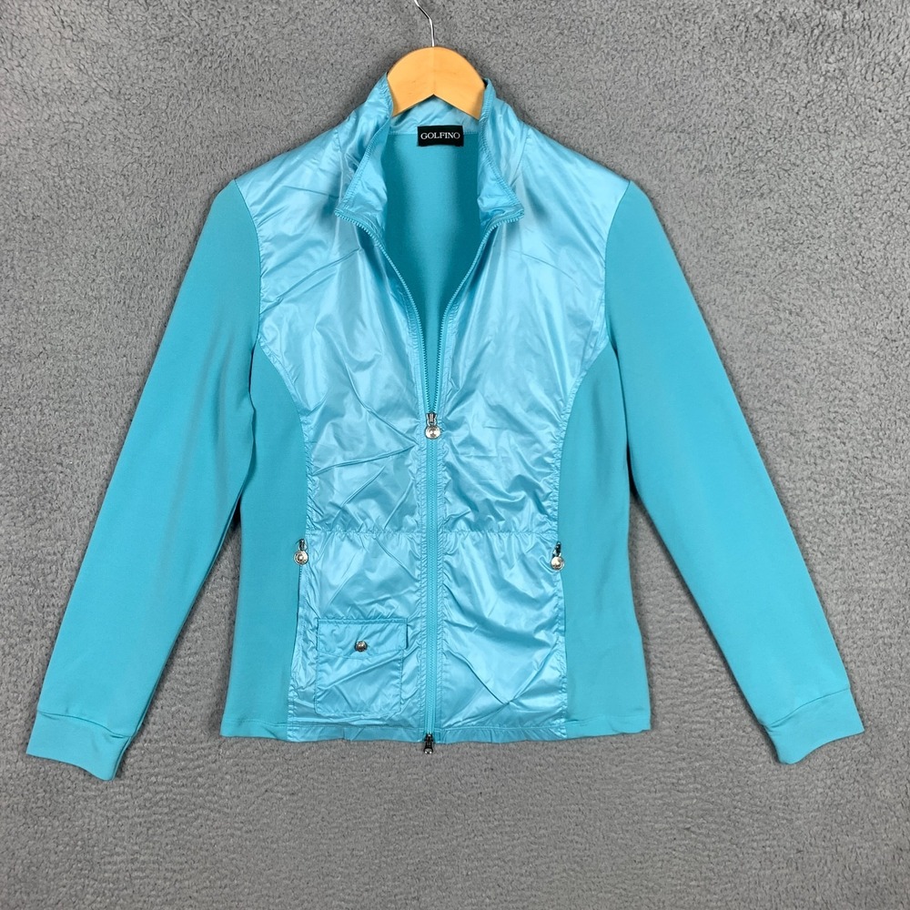 Golfino Jacket Women's 8 Blue Full Zip Golf Tennis Pockets Lightweight Active